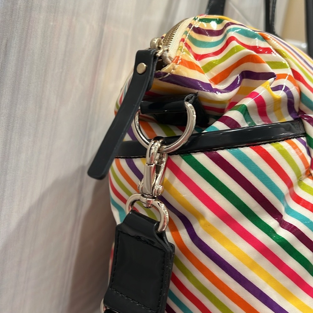 Kate Spade New York Live Colorfully Rainbow 2 Way Tote Bag EUC-Zipper sticks - Picture 6 of 13